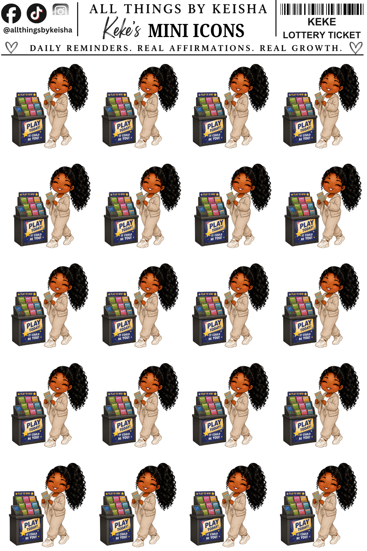 MINI KEKE BUYS LOTTERY TICKET ICON