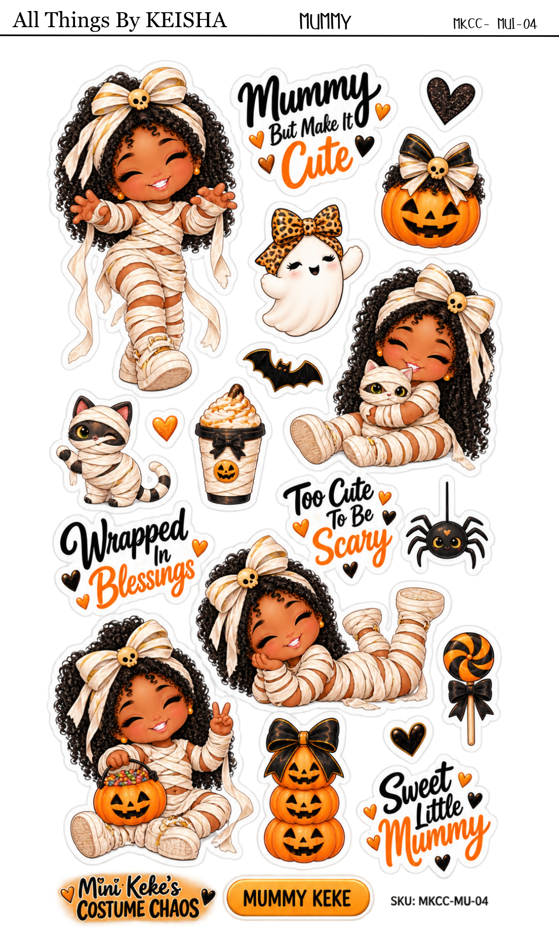 MINI KEKE'S COSTUME CHAOS STICKER SHEETS