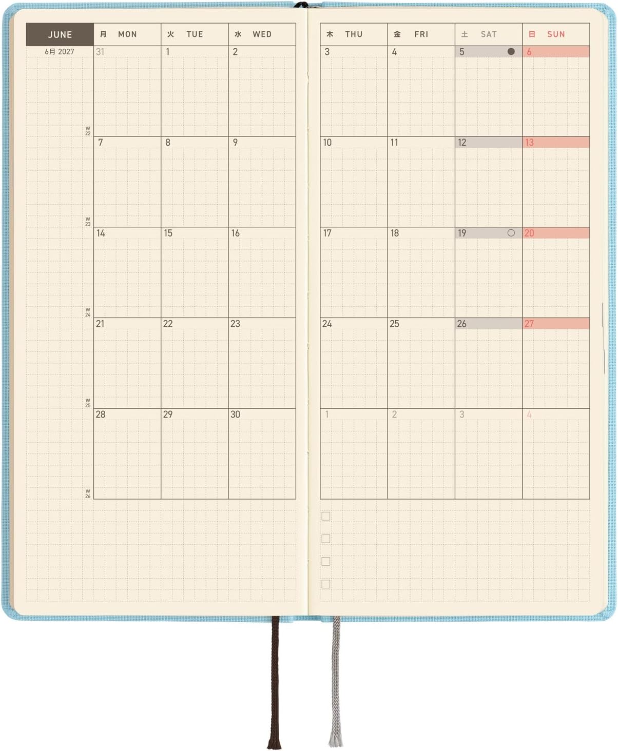 Hobonichi Techo 2027 Weeks – (English, Tall & Slim, January Start)