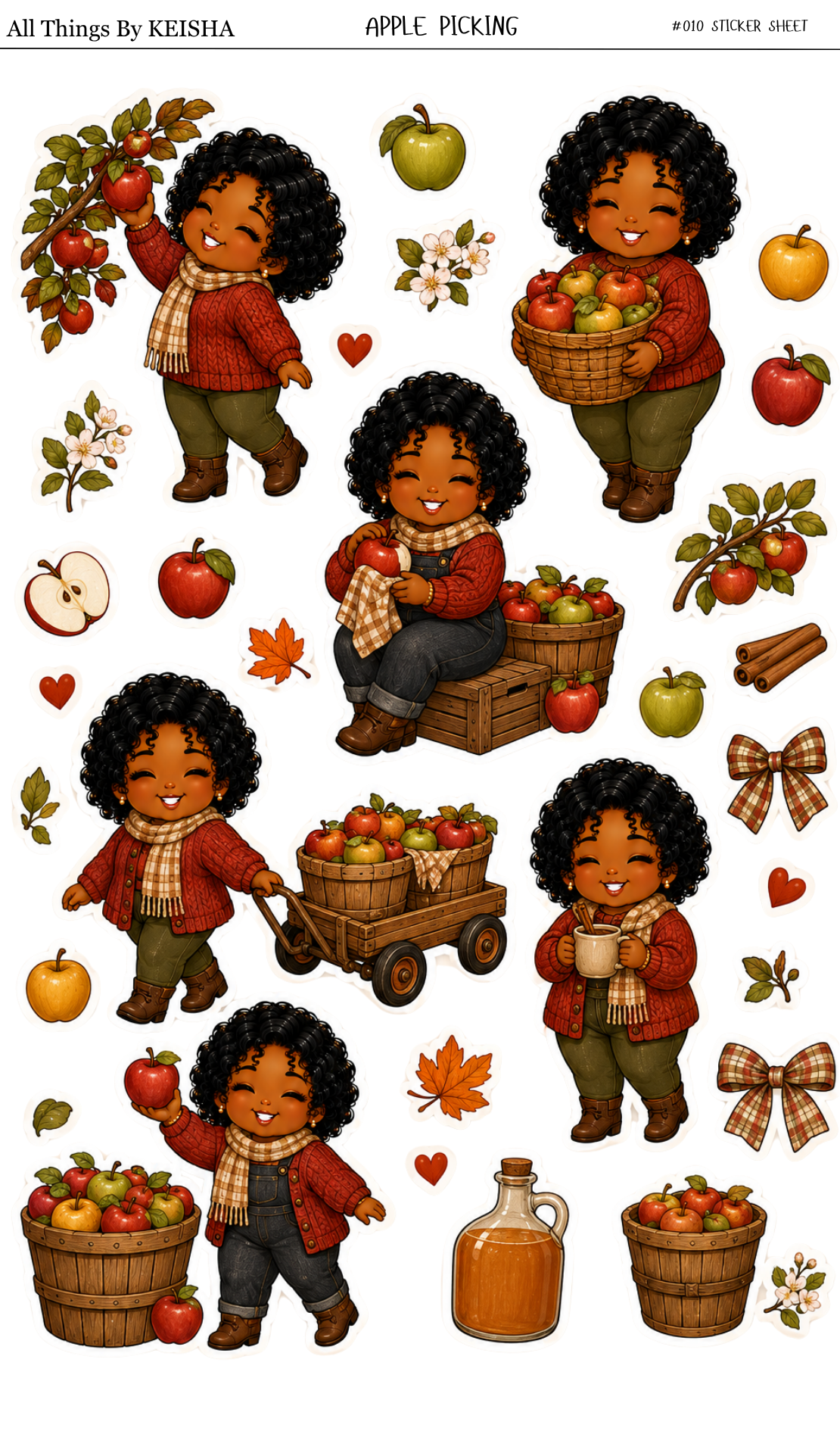 MINI KEKE - APPLE PICKING STICKER SHEET