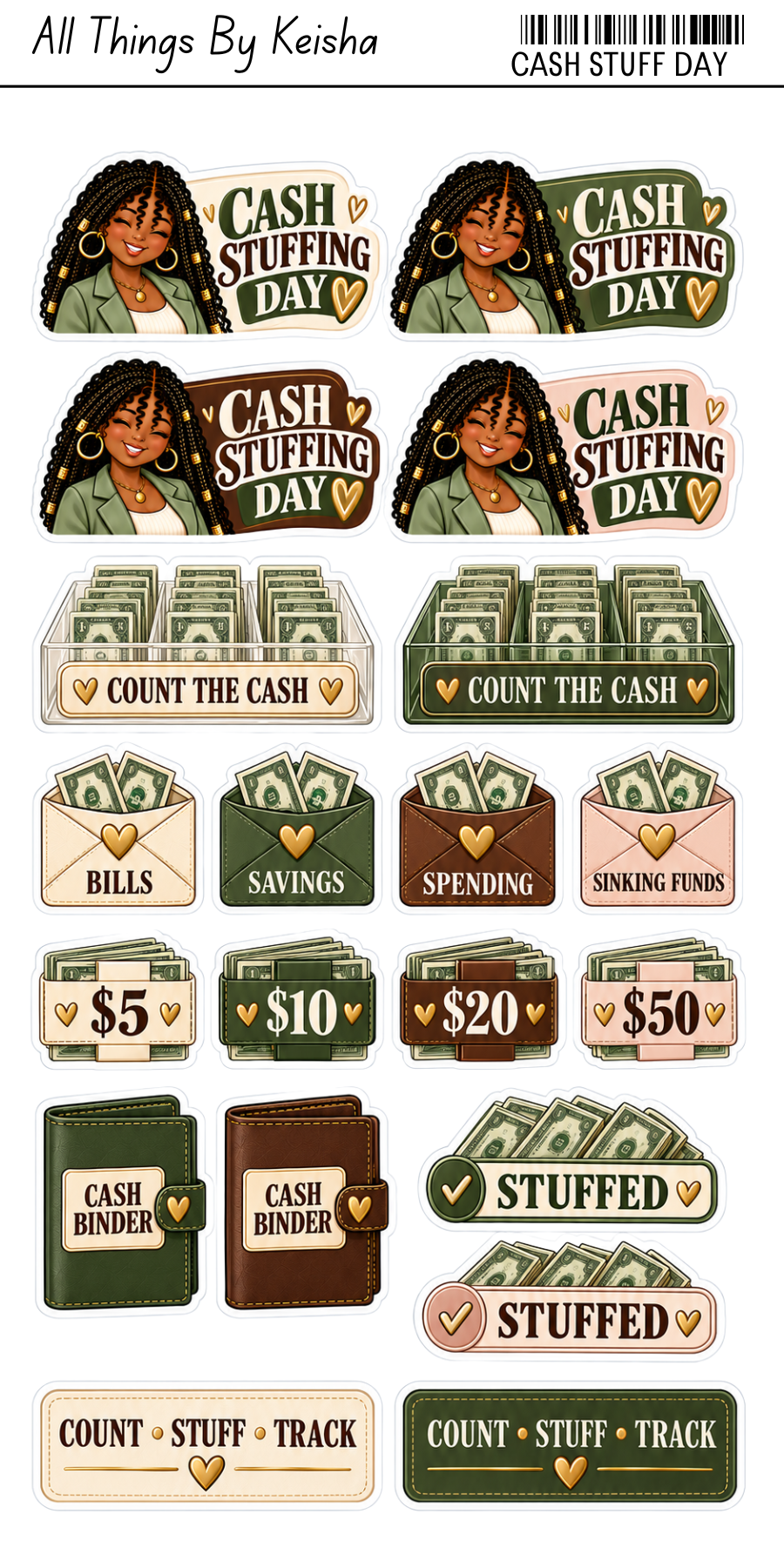 KEKE'S BUDGET STICKERS - CASH STUFFING