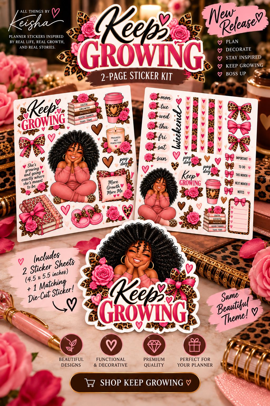 KEEP GROWING STICKER PACK