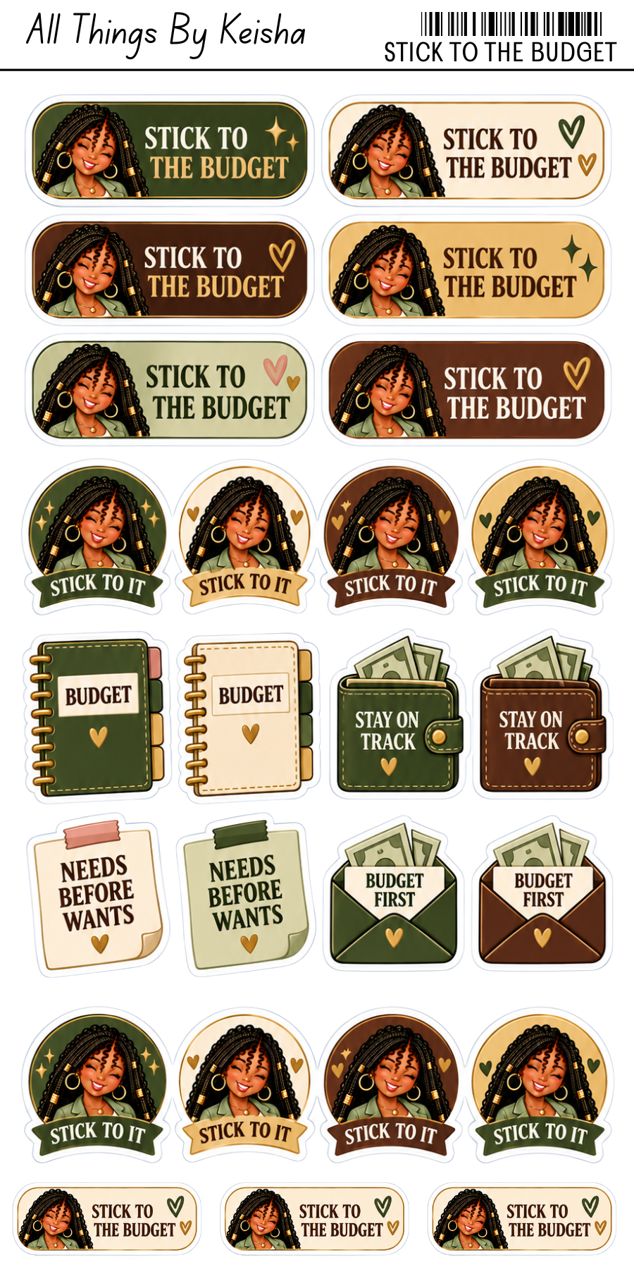 KEKE'S BUDGET STICKERS - STICK TO THE BUDGET