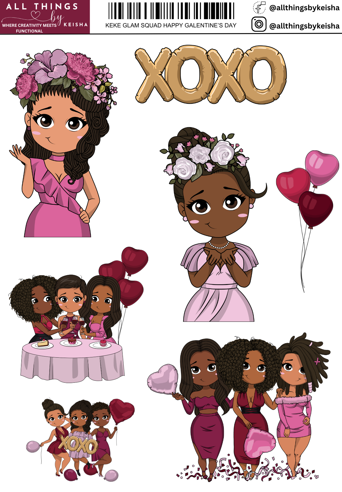 HAPPY GALENTINES DAY ICONS
