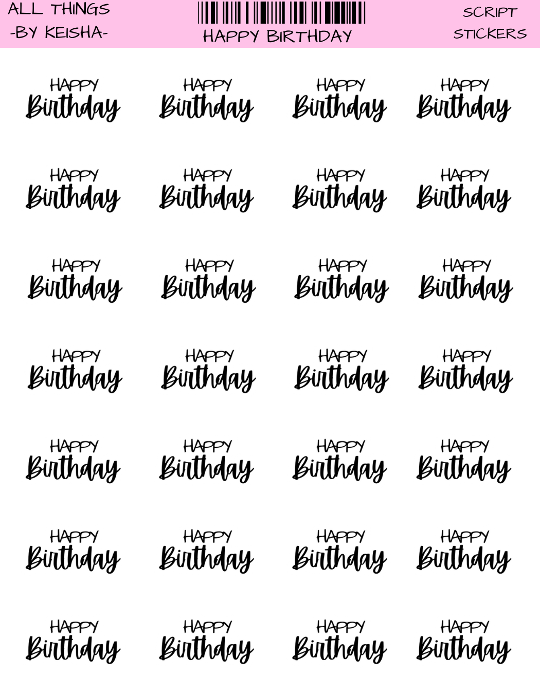 HAPPY BIRTHDAY