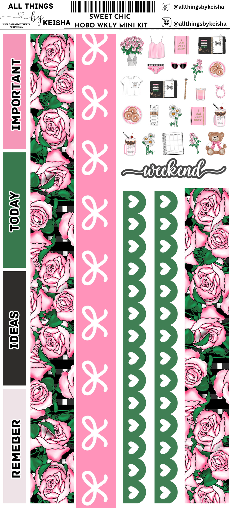 SWEET CHIC HOBO WEEKS WEEKLY KIT