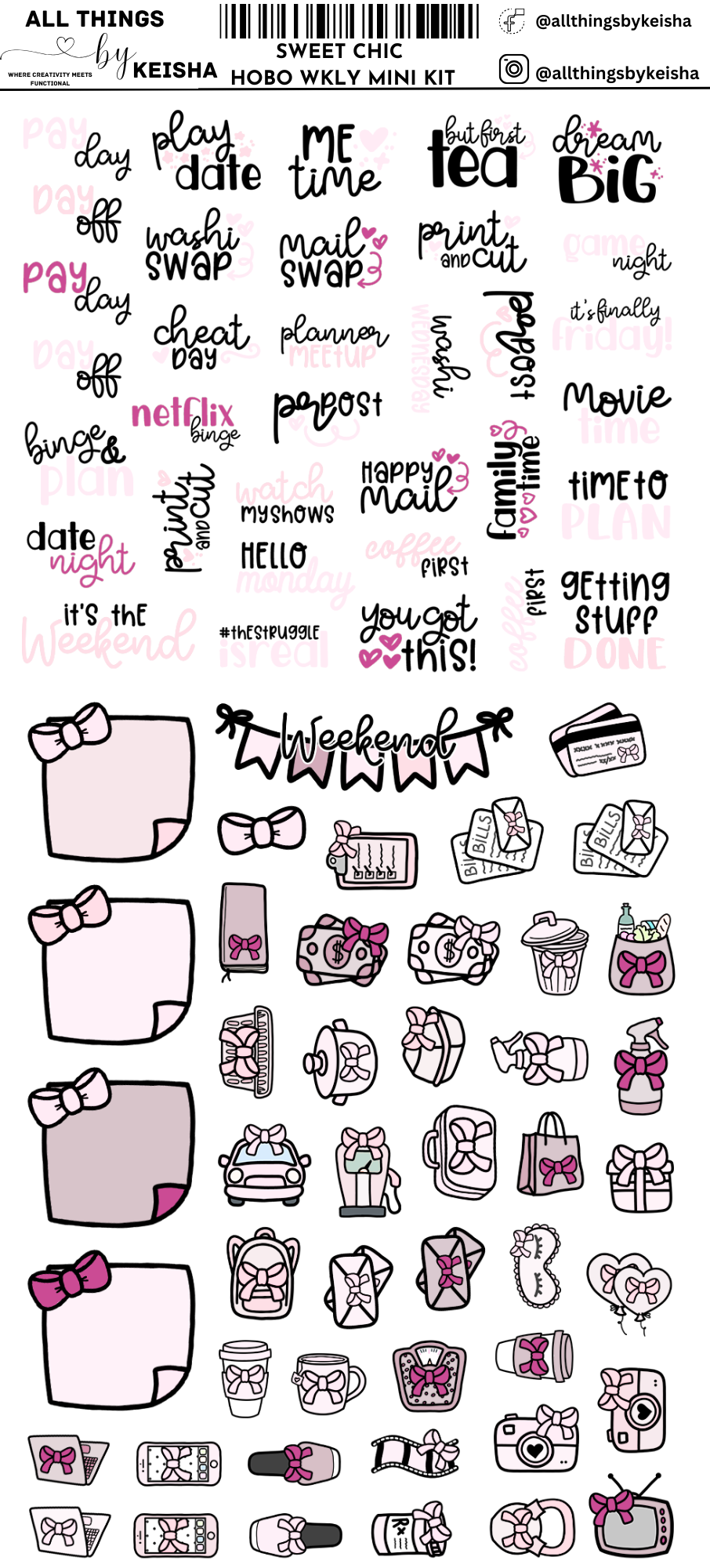 SWEET CHIC HOBO WEEKS WEEKLY KIT