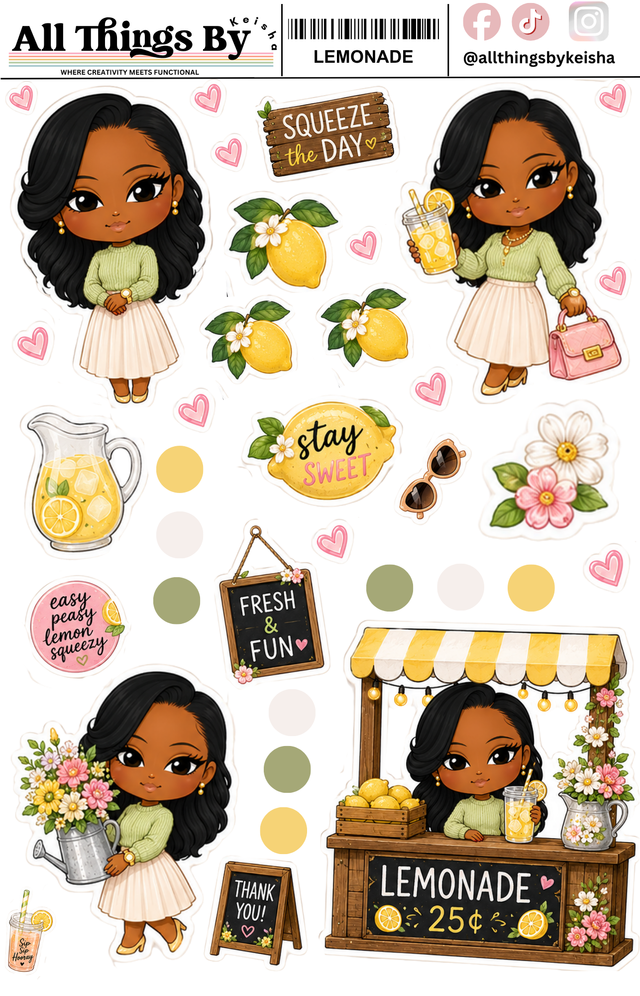 KEKE FANCY LEMONADE STICKER SHEET