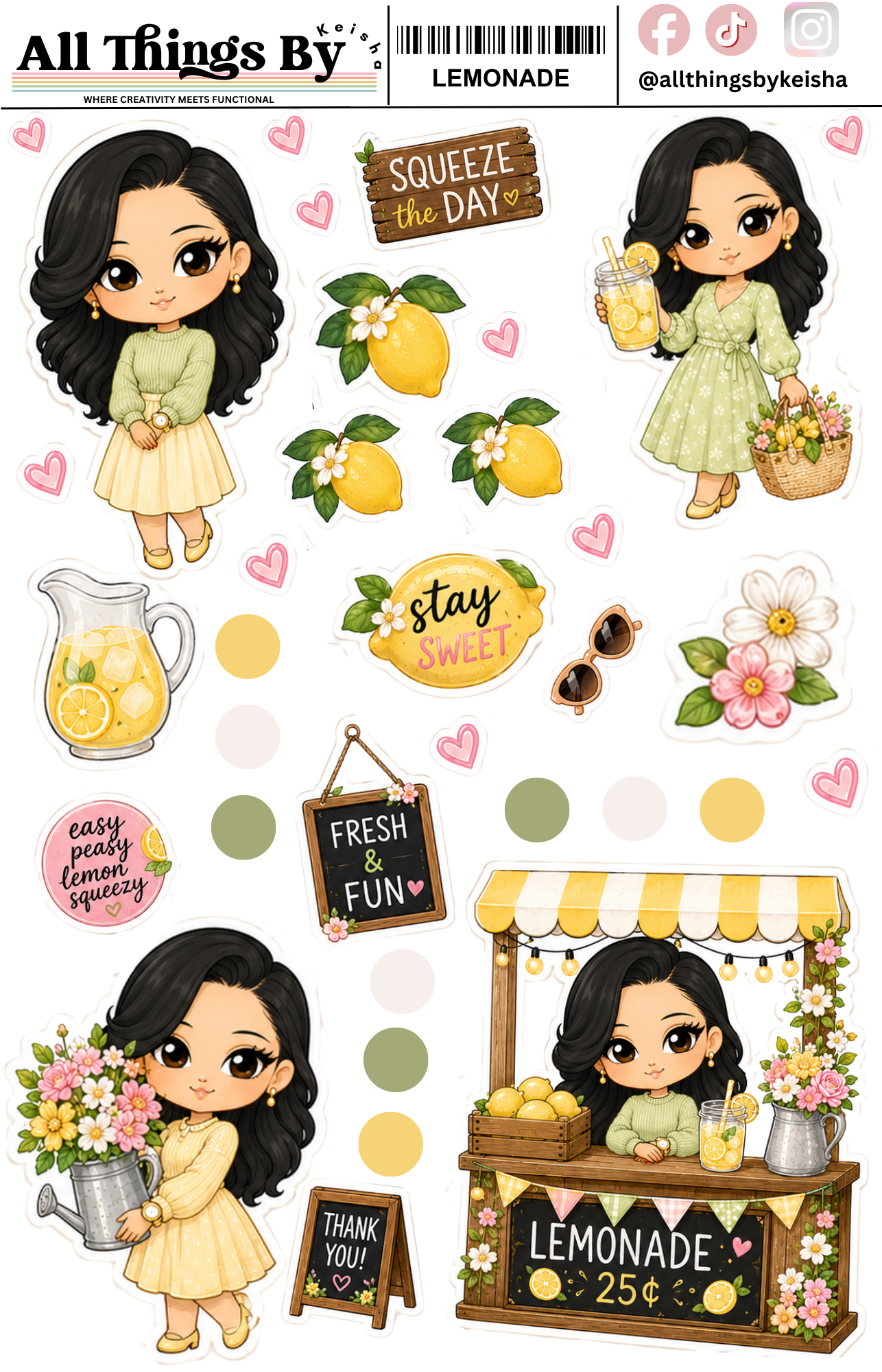 KEKE FANCY LEMONADE STICKER SHEET