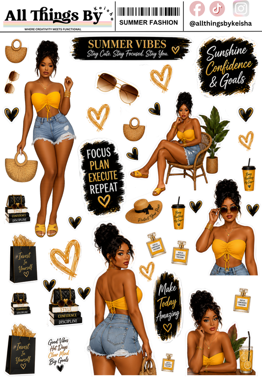 SUMMER FASHION STICKER SHEETS