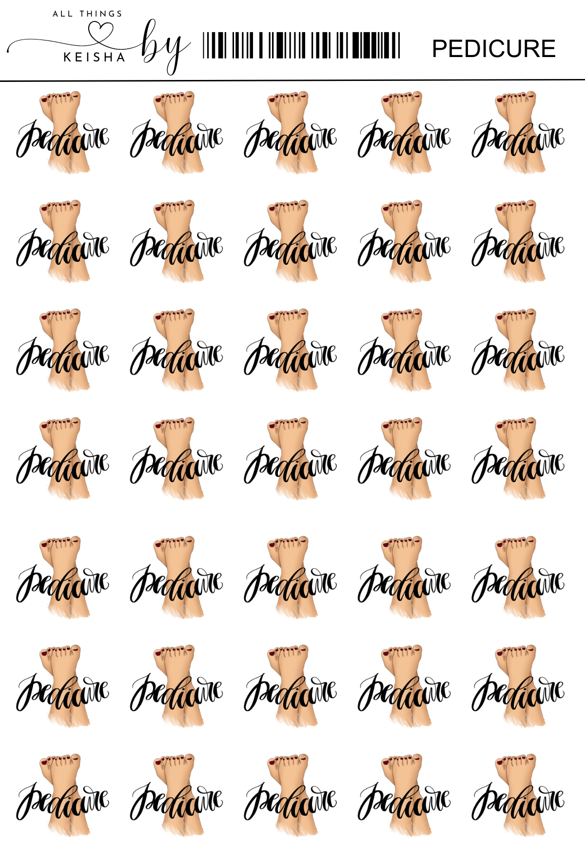 PEDICURE SCRIPT ICONS