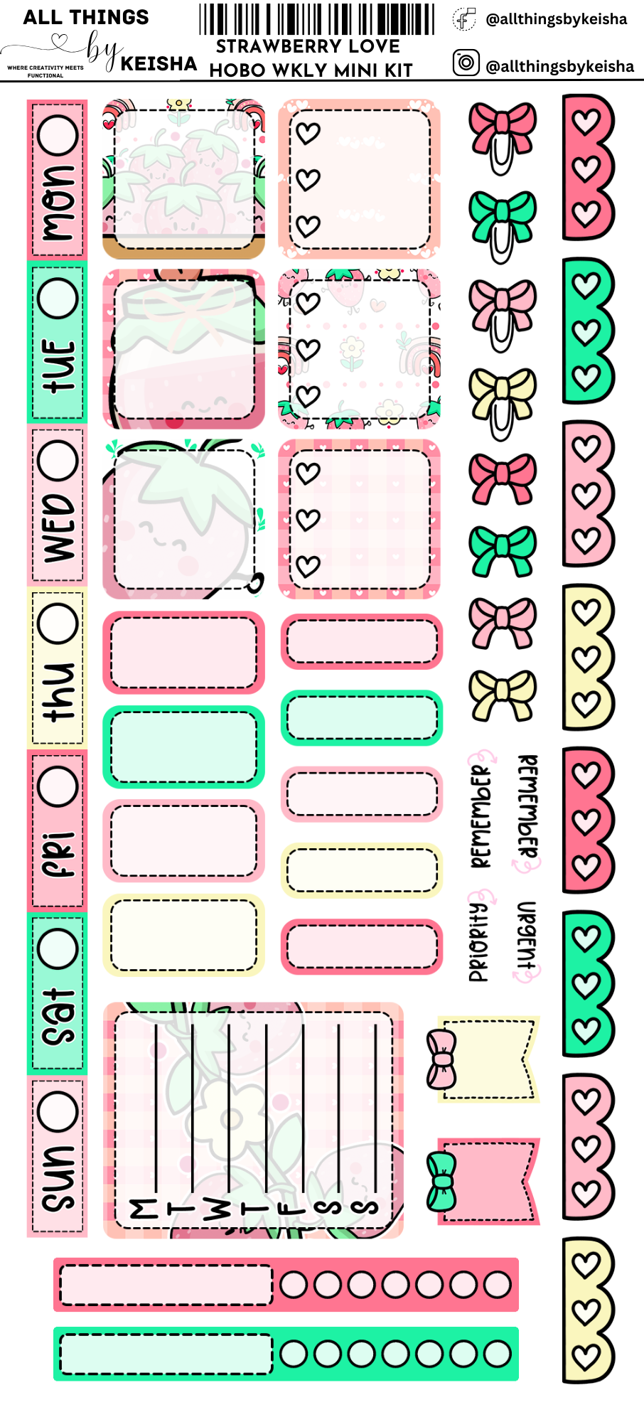 STRAWBERRY LOVE HOBO WEEKS WEEKLY KIT