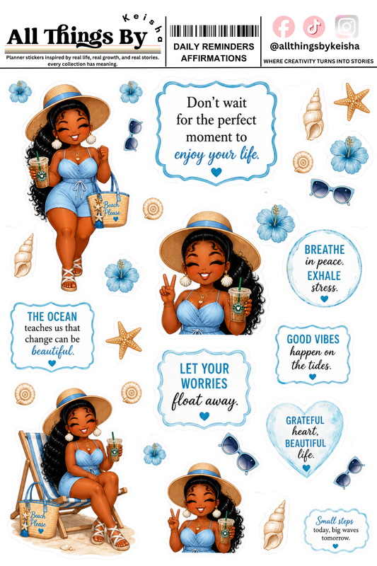 OCEAN BREEZE DAILY AFFIRMATION SHEET
