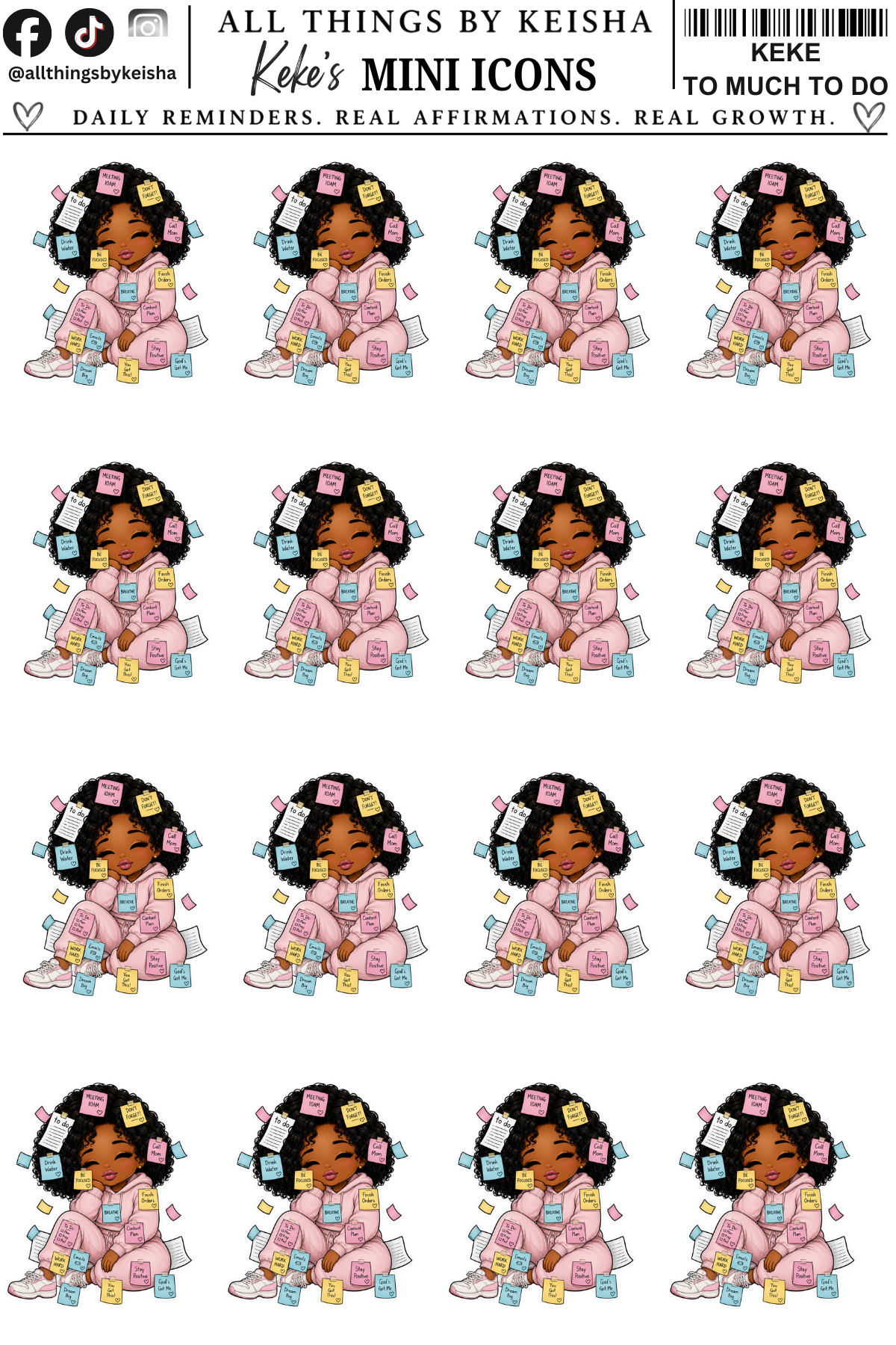 MINI KEKE  TOO MUCH TO DO ICON