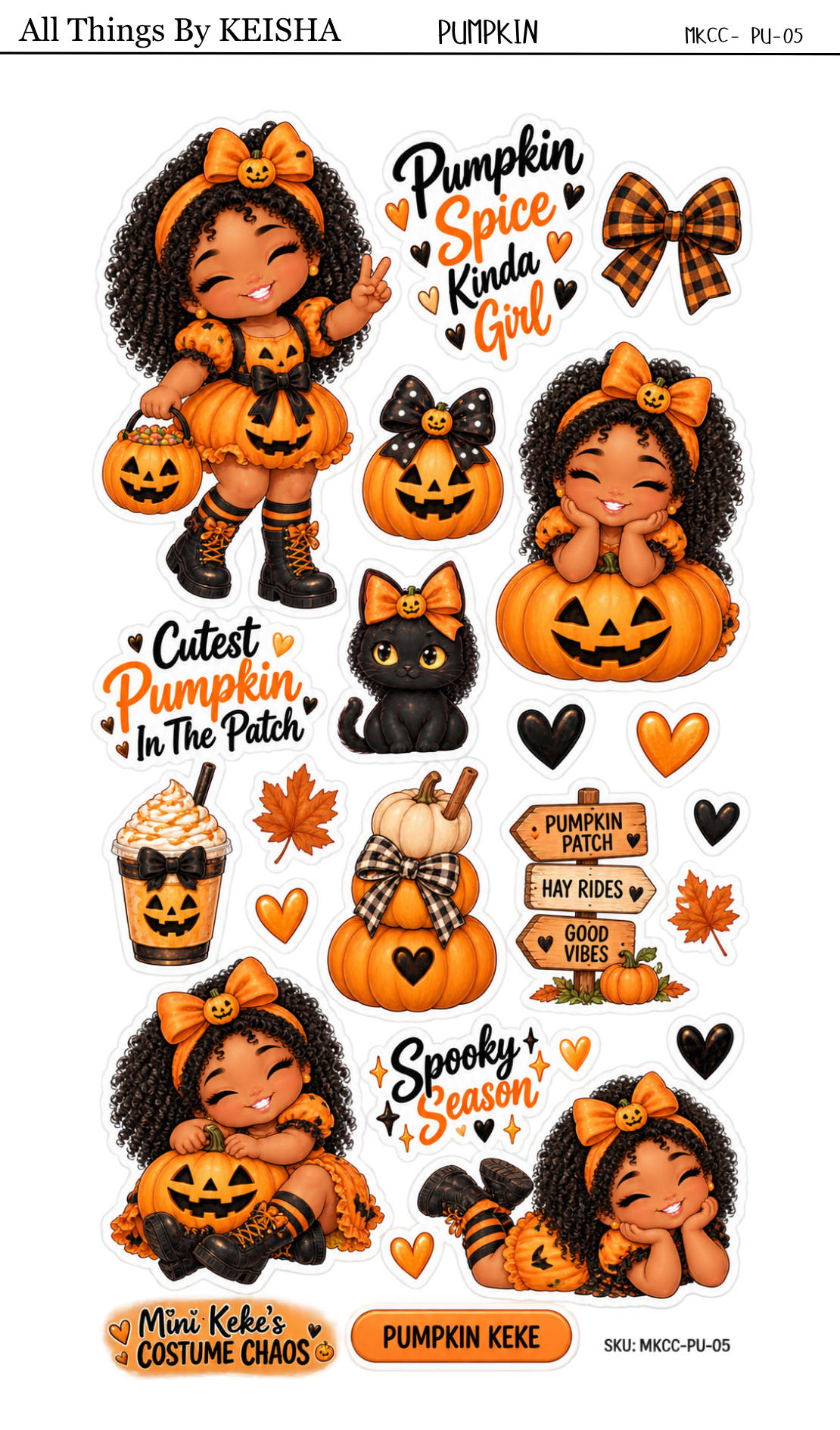 MINI KEKE'S COSTUME CHAOS STICKER SHEETS