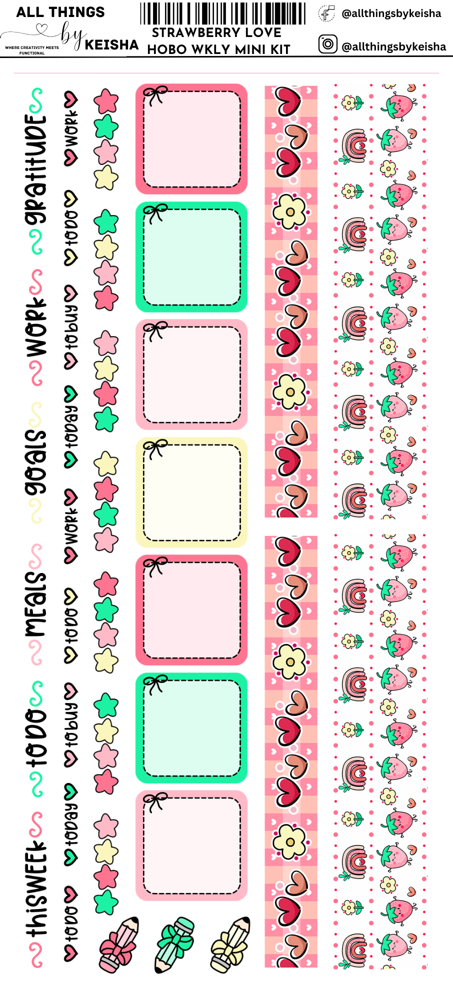 STRAWBERRY LOVE HOBO WEEKS WEEKLY KIT