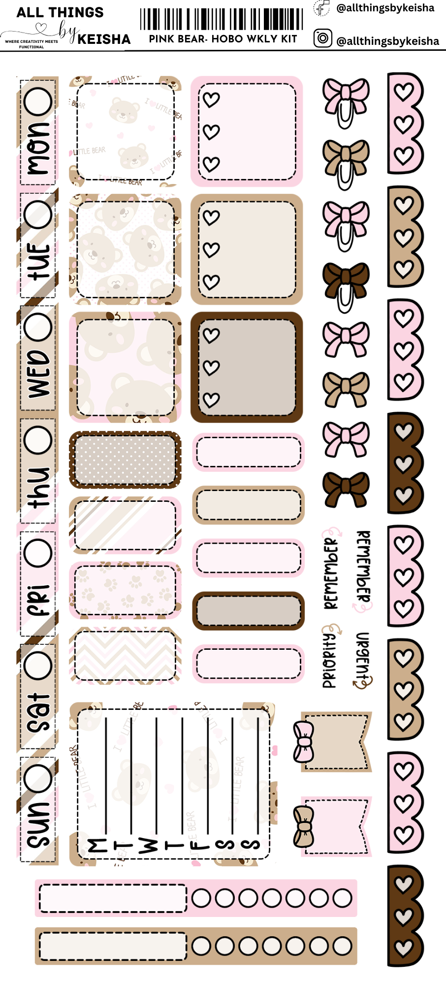 PINK BEAR HOBO KIT