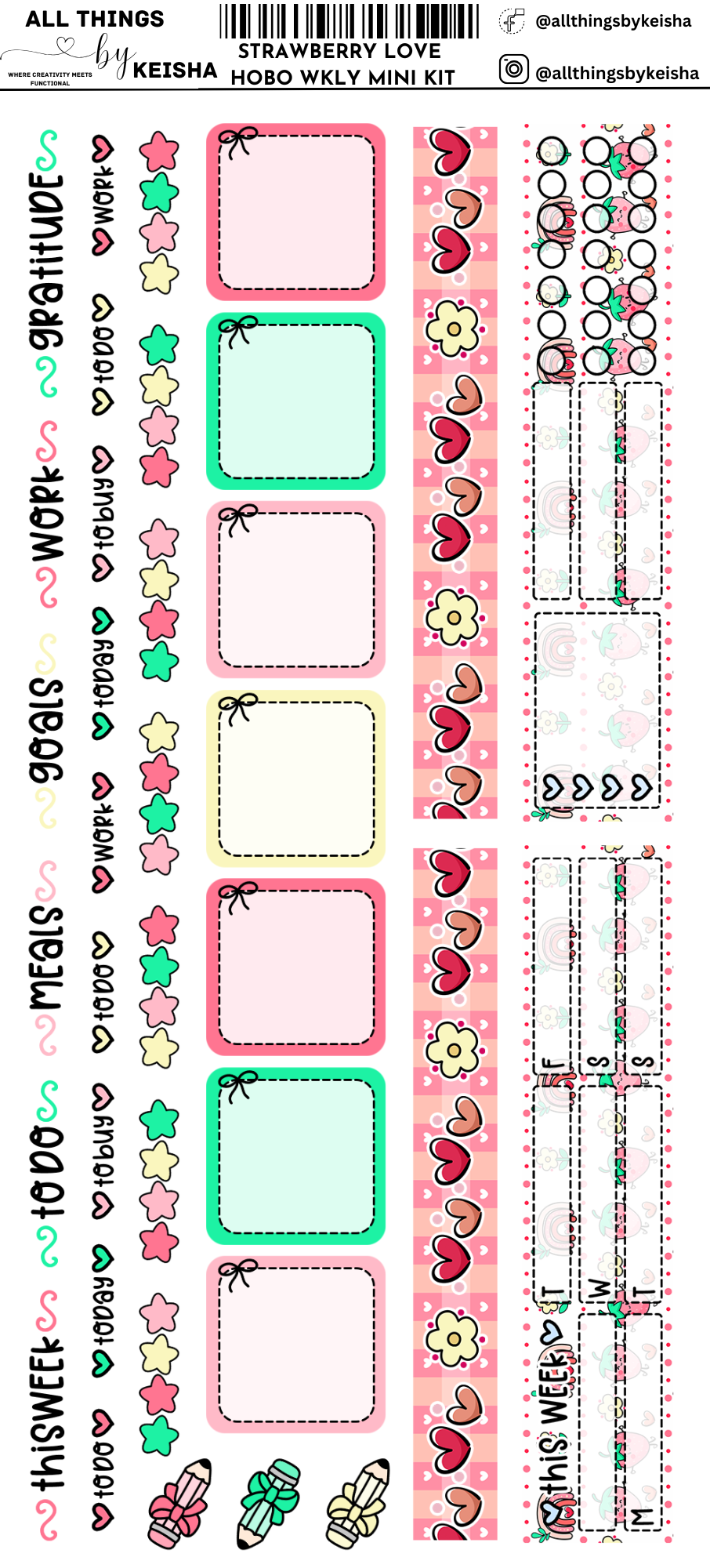 STRAWBERRY LOVE HOBO WEEKS WEEKLY KIT
