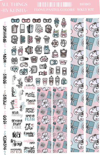 I LOVE PASTEL COLORS HOBO WEEKLY KIT