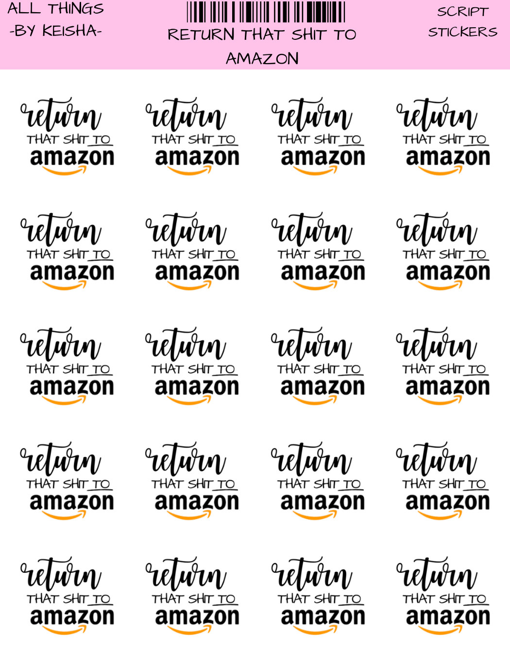 RETURN THAT SHIT TO AMAZON