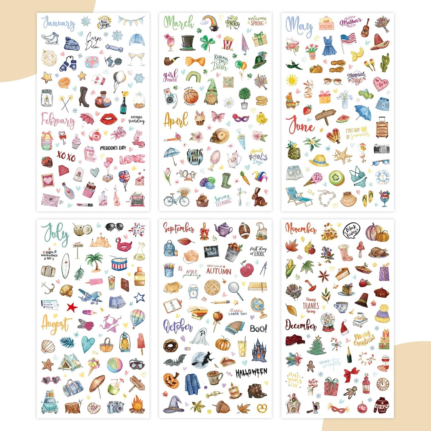 Daily Holiday Seasonal Planner Stickers
