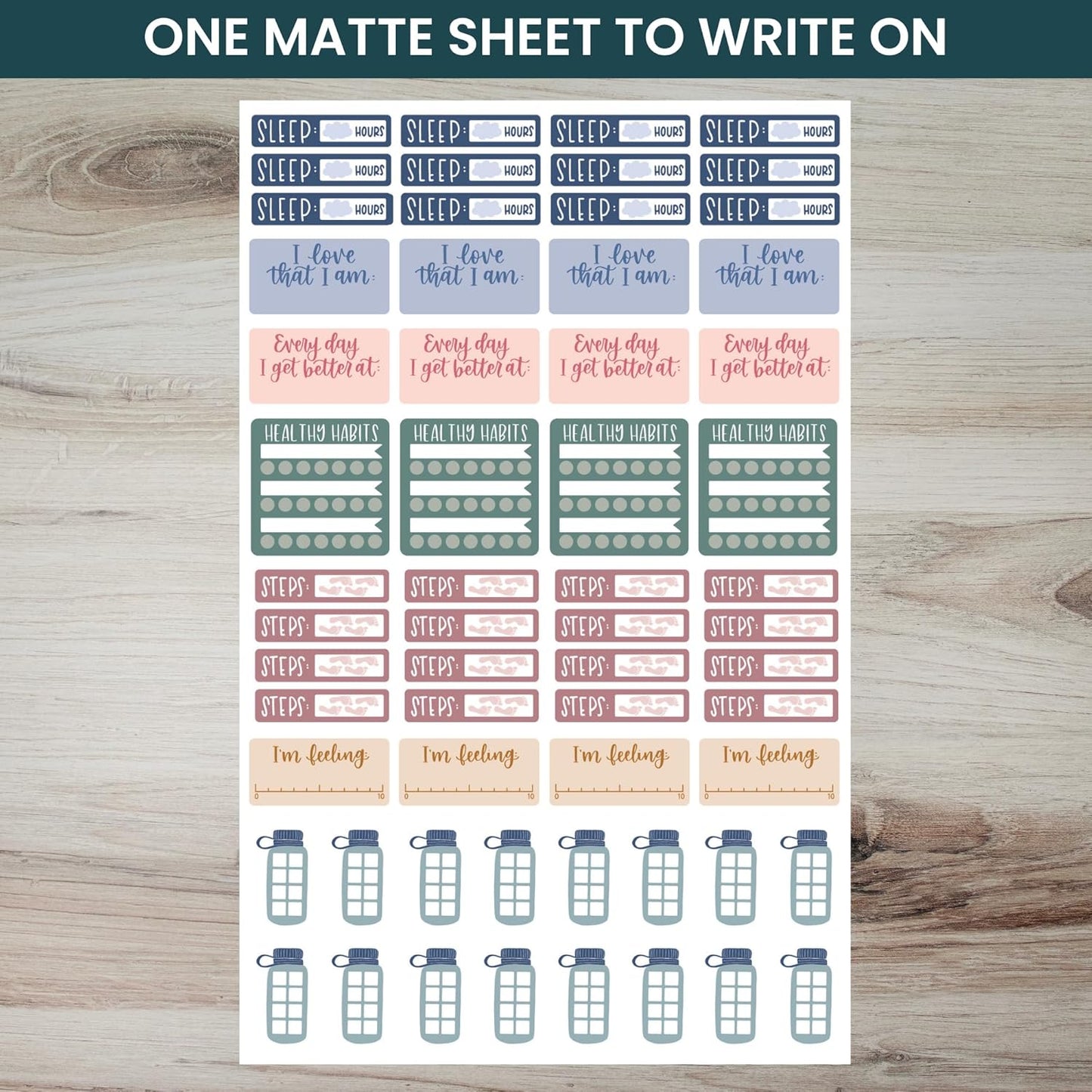 Self-Care Planner Sticker Pack - 8 Sheets