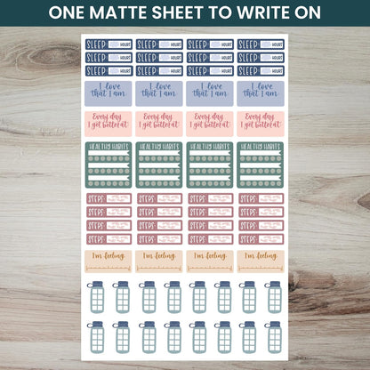 Self-Care Planner Sticker Pack - 8 Sheets