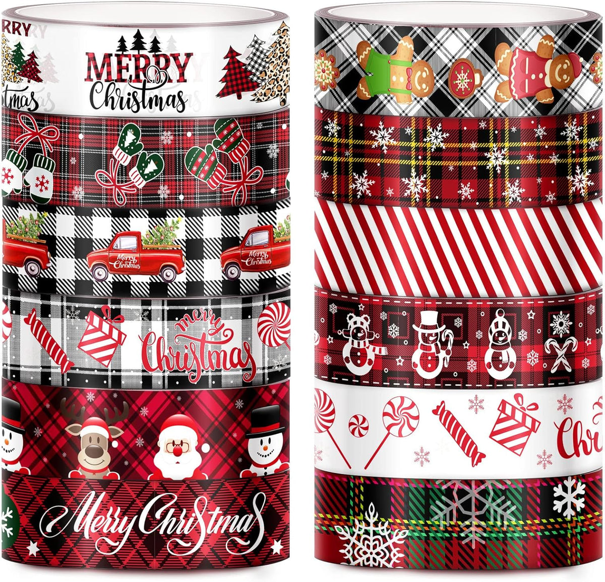 12 Roll Christmas Plaid Washi ALL THINGS BY KESHA: Planner Stickers,LLC