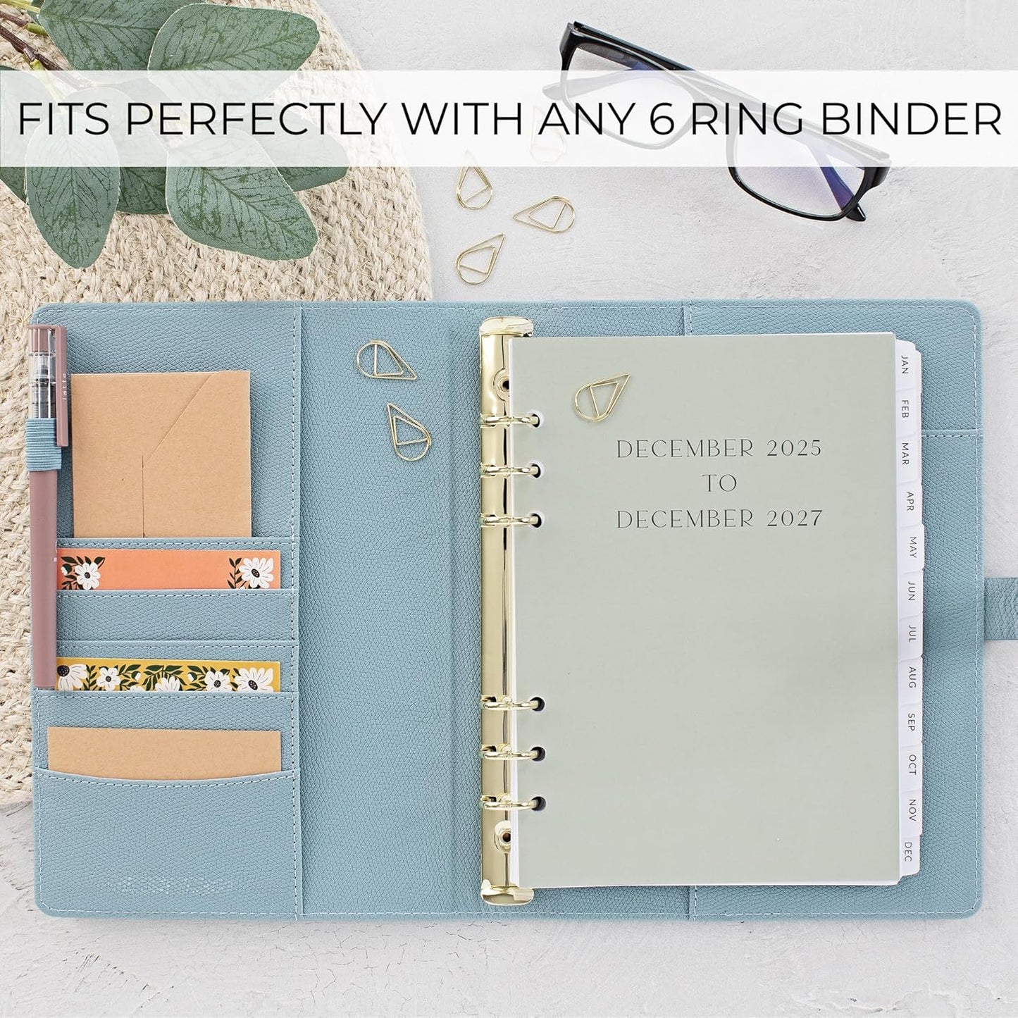 ATBK 2026-2027 Monthly Planner Inserts for 6 Ring Binders