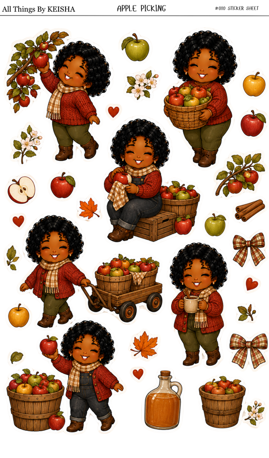 MINI KEKE - APPLE PICKING STICKER SHEET