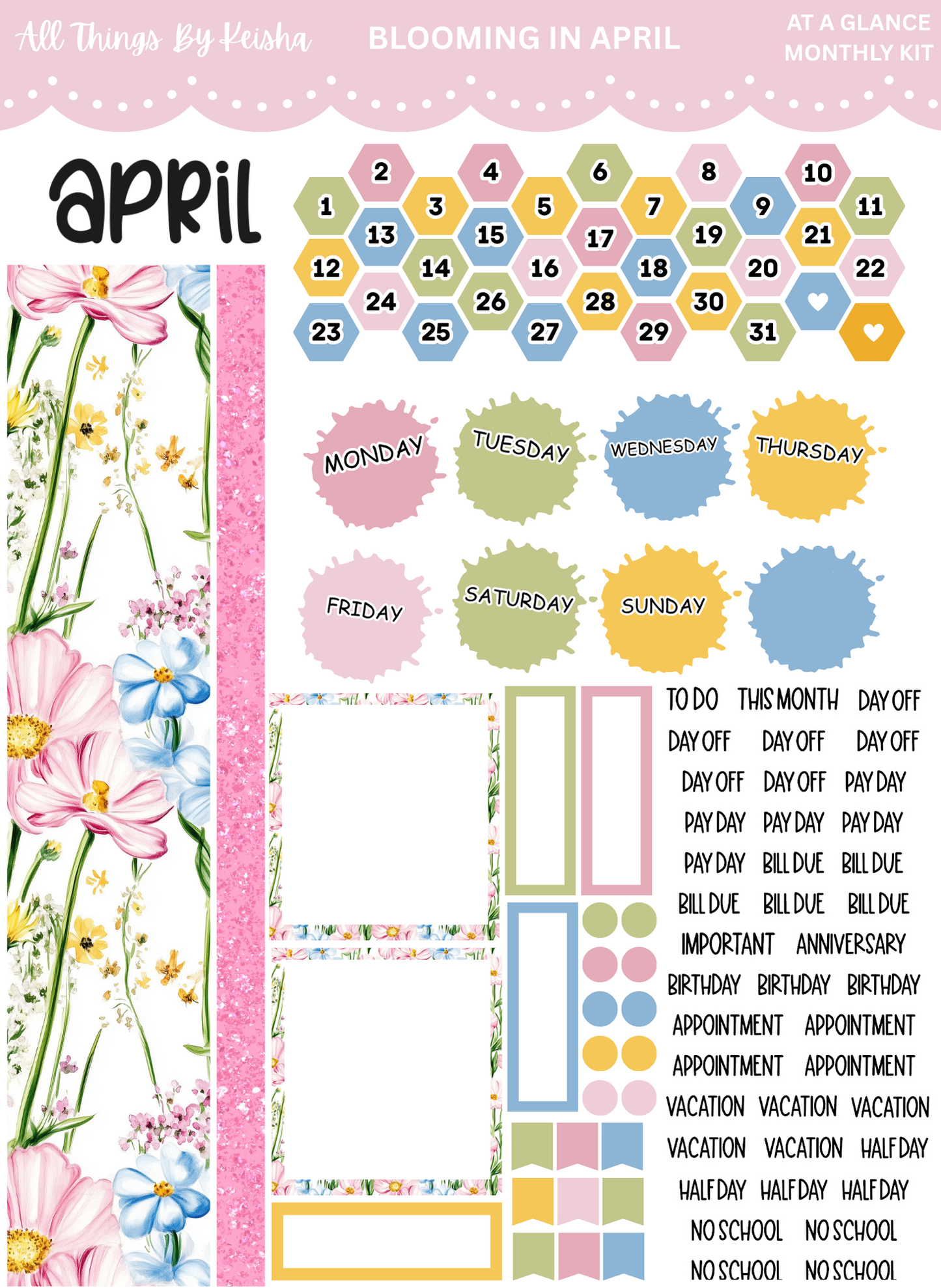 MONTHLY ALL AT A GLANCE KITS