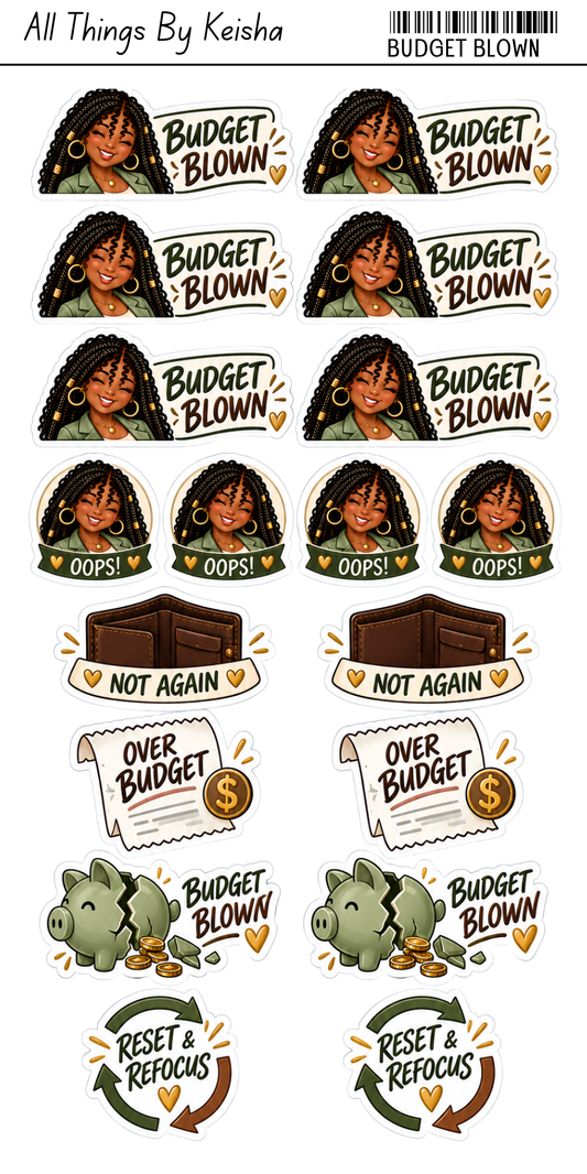 KEKE'S BUDGET STICKERS - BUDGET BLOWN