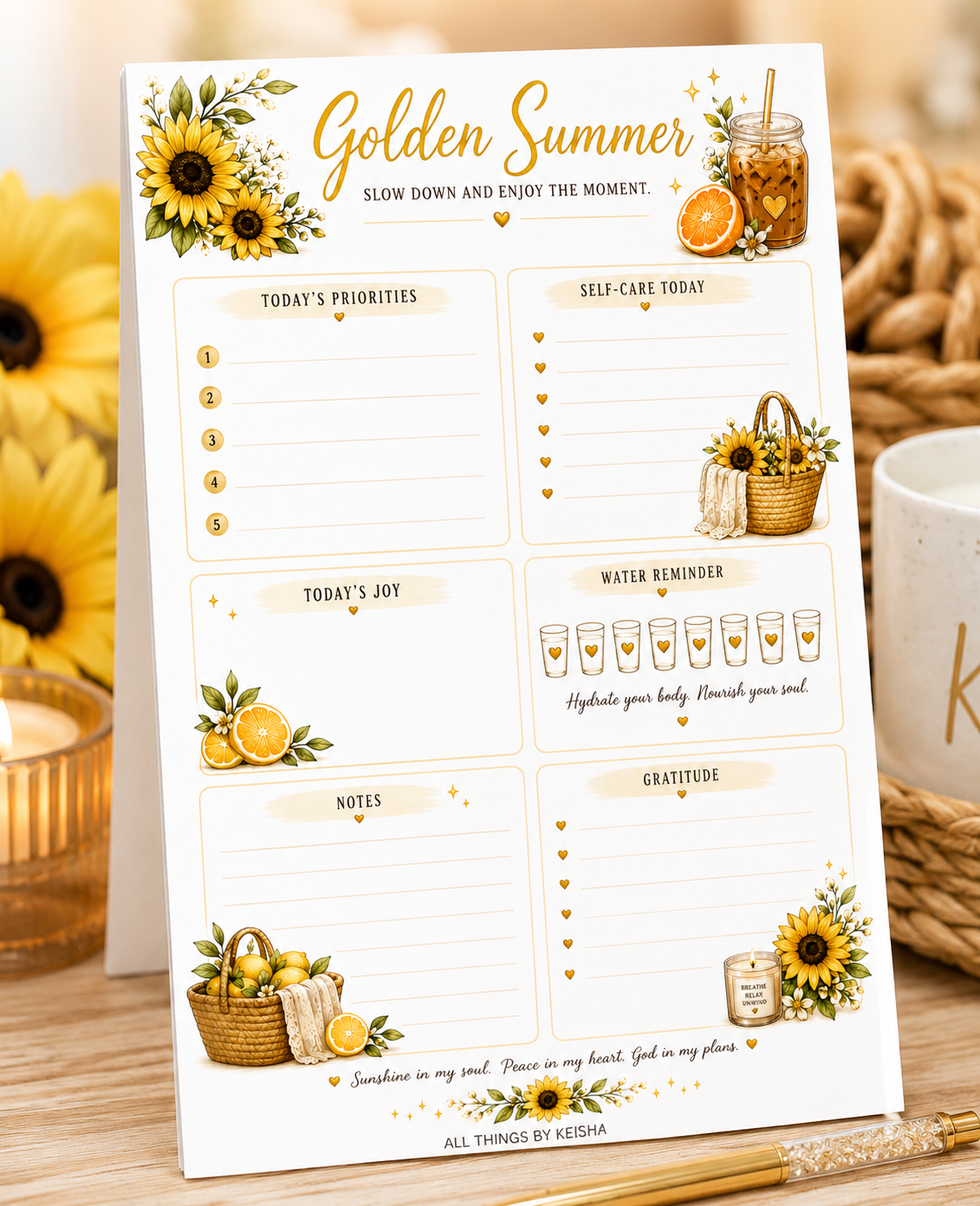 GOLDEN SUMMER DAILY NOTEPAD