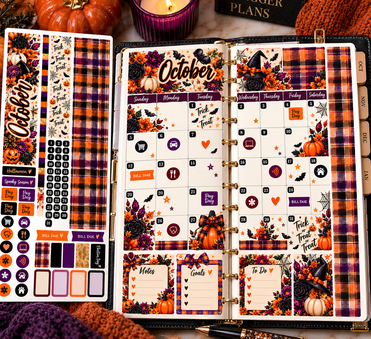 October | Hobonichi Monthly Sticker Kit