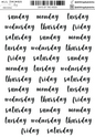 DAYS OF THE WEEK SCRIPT STICKERS