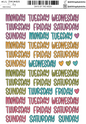 DAYS OF THE WEEK SCRIPT STICKERS