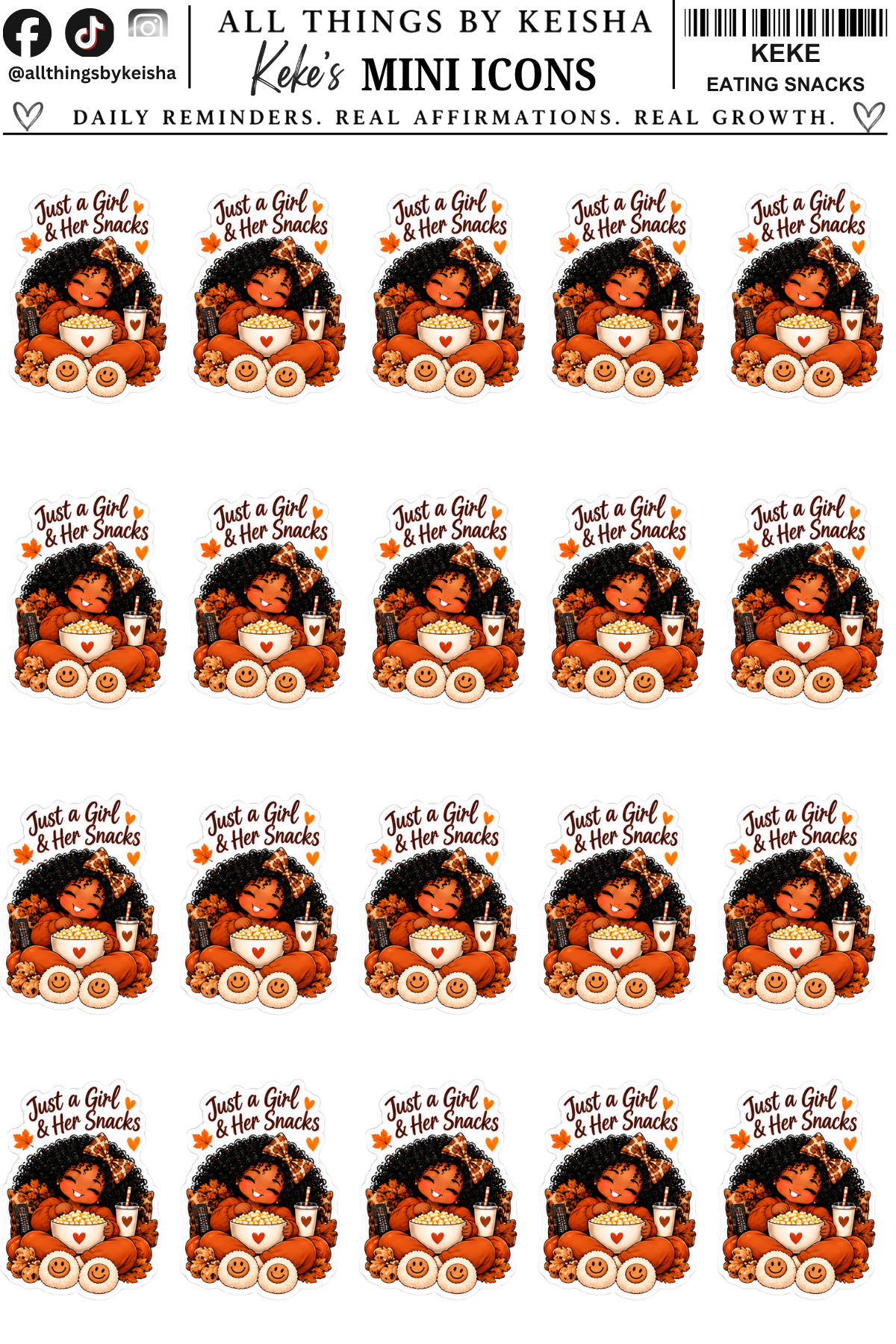 Mini Keke Fall Chaos Icons - Planner Stickers