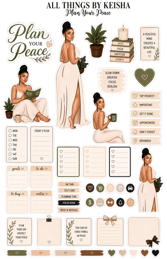 PLAN YOUR PEACE FUNCTIONAL KITS ALL THINGS BY KESHA: Planner Stickers,LLC