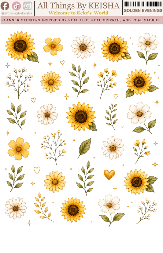 GOLDEN SUMMER DOODLE FLOWERS
