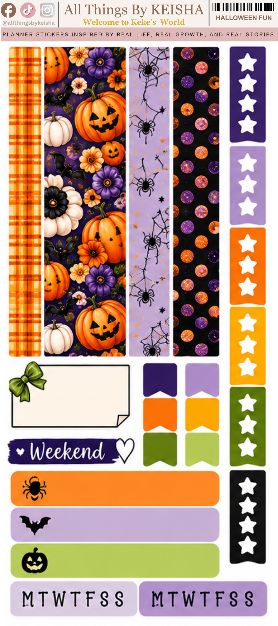 Halloween Fun | Hobonichi Weeks Weekly Sticker Kit