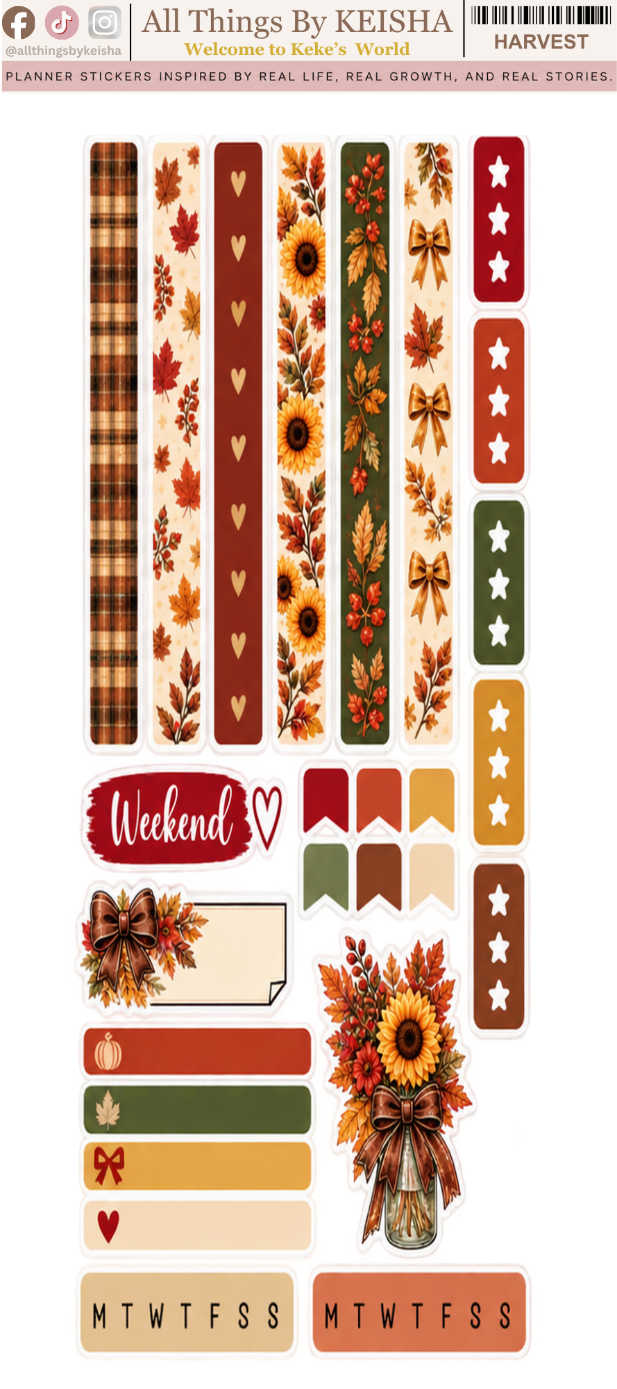 Harvest | Hobonichi Weeks Weekly Sticker Kit