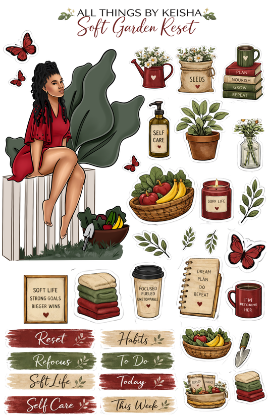 SOFT GARDEN RESET ALL THINGS BY KESHA: Planner Stickers,LLC