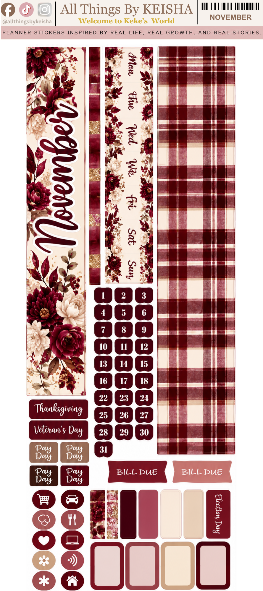 ALL THINGS BY KESHA: Planner Stickers,LLC