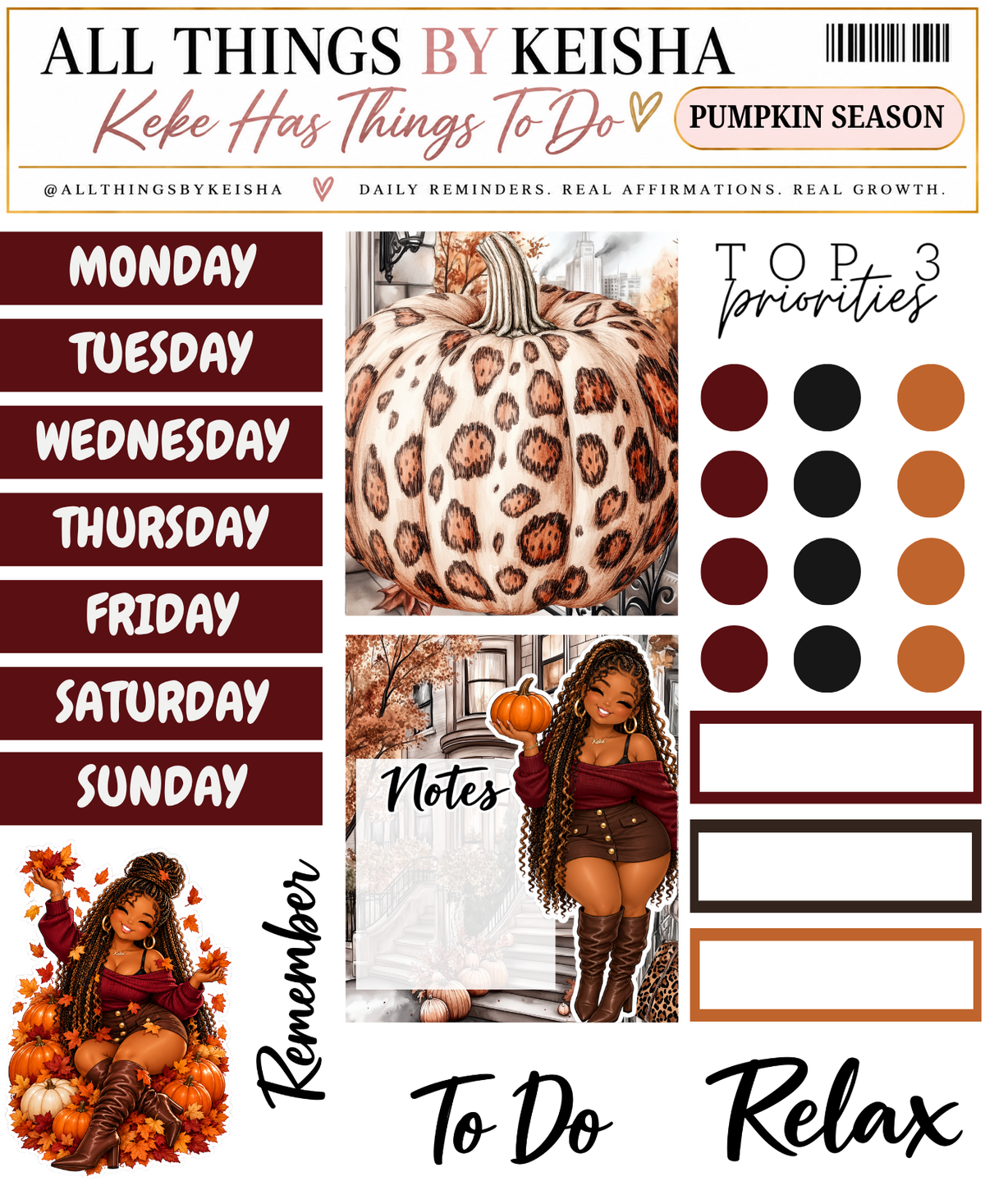 It's Pumpkin Season | 2-Page Functional Planner Sticker Kit