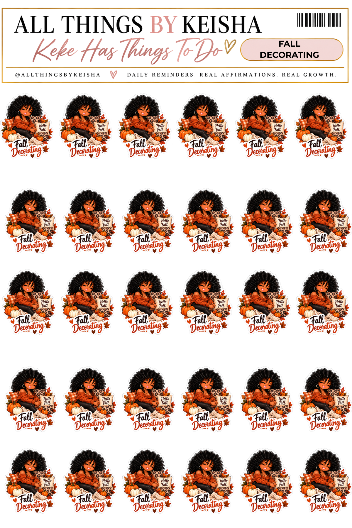 Keke Fall Life Icons - Planner Stickers