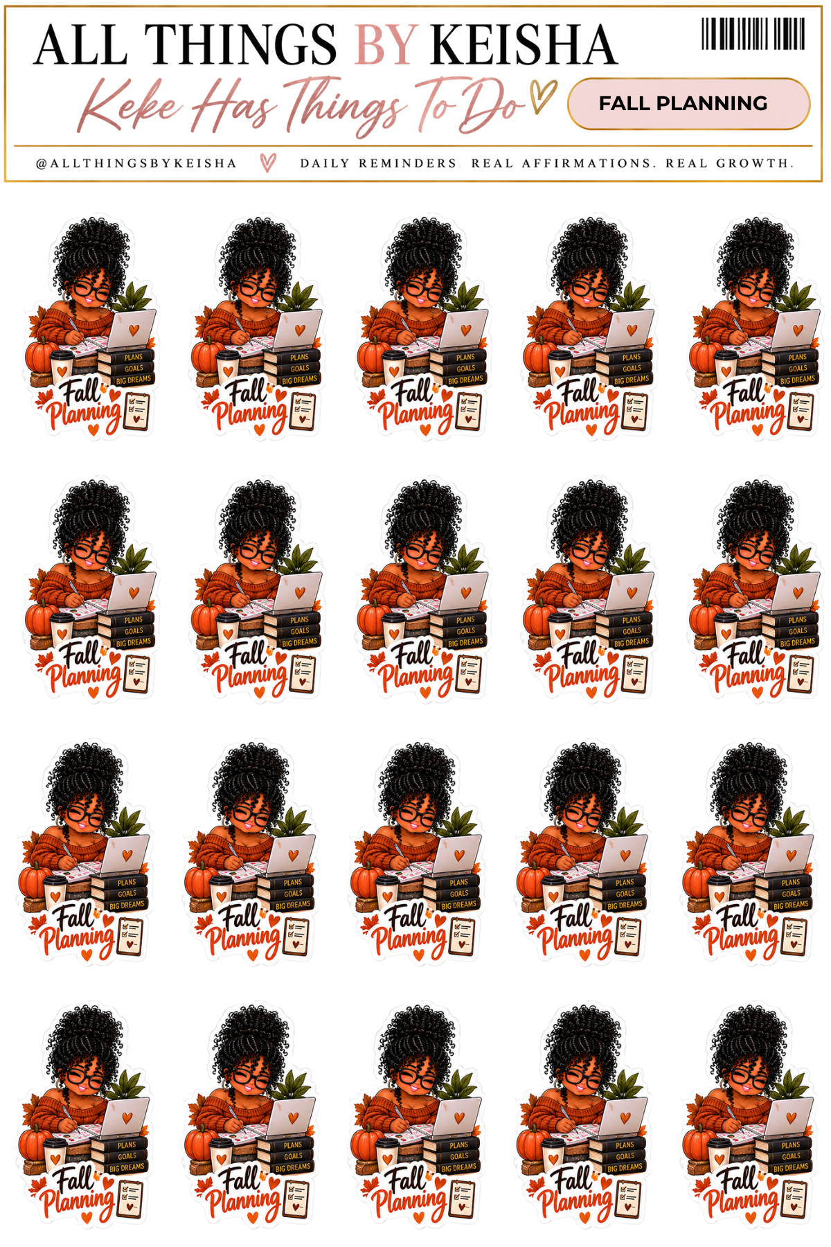 Keke Fall Life Icons - Planner Stickers