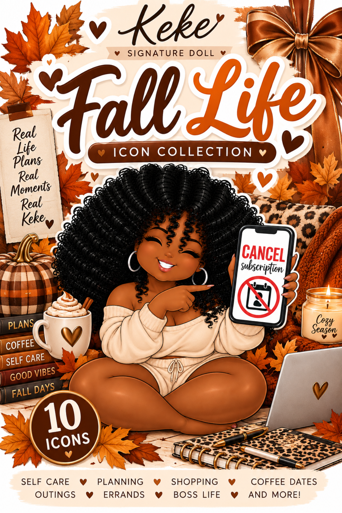 Keke Fall Life Icons - Planner Stickers