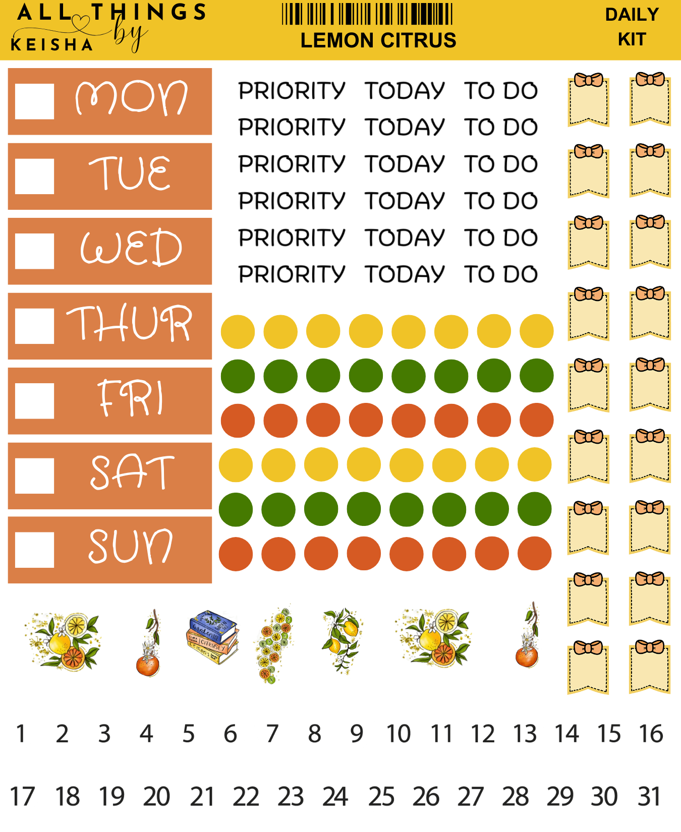LEMON CITRUS HOBO WEEKLY KIT