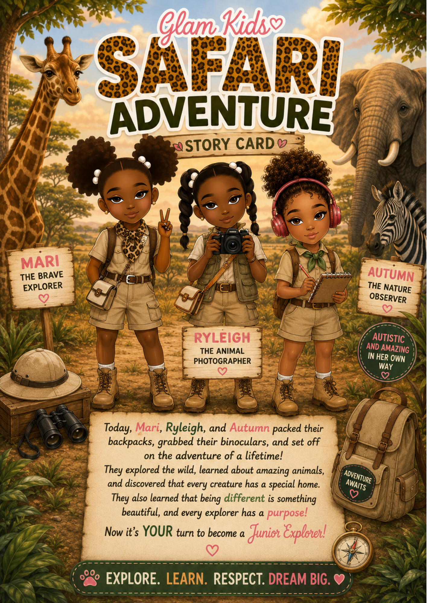 GLAM KIDS - SAFARI ACTIVITY  ADVENTURE PACK