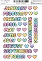 MONTHLY BLACK SCRIPT STICKERS